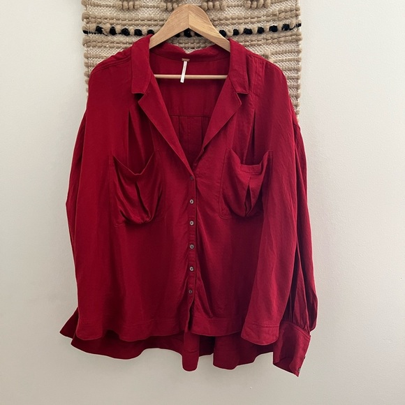 Free People Scarlet Button-Down Shirt - Picture 2 of 12